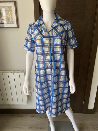 Vintage 1970s blue white - vintage, &
