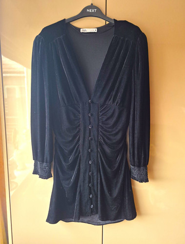 Zara black velvet vintage - black,