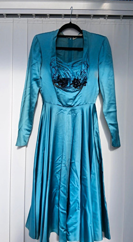 Vintage women blue satin - vintage,