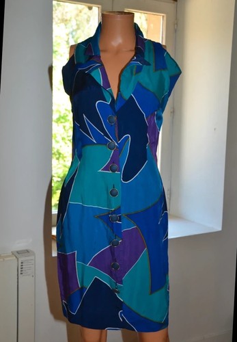 Robe vintage bleu - robe,