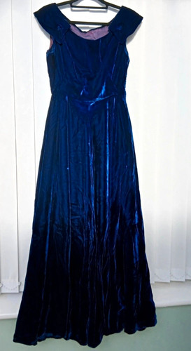 Vintage blue velvet sleeveless - vintage,
