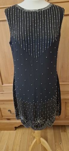 Black beaded sequin - black, dress