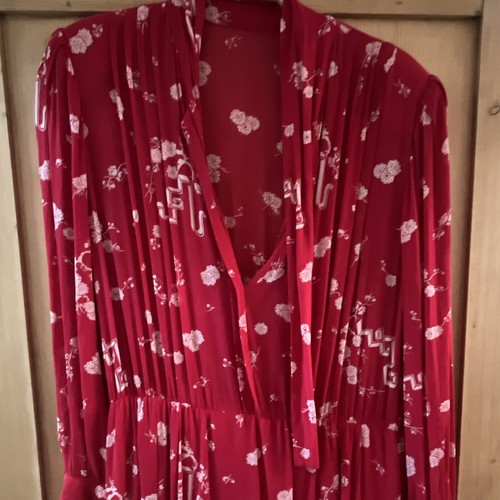 Vintage red white floral - red, &