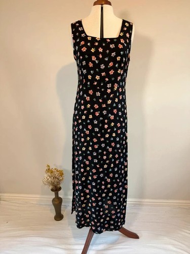 Vintage 90s black ditsy floral - ditsy,