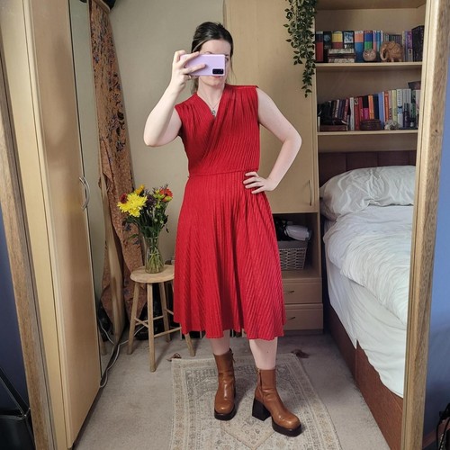 Vintage 80s pleated wrap midi - vintage,