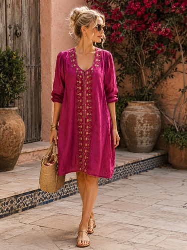 Kaftan dress pink - kaftan,