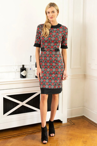 Vintage feel ponte dress with - ponte,