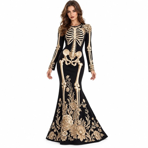 Women skeleton print mermaid - women's,