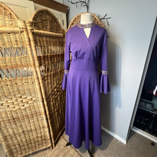 Vintage purple maxi dress - purple,