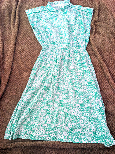 Vintage 80s green floral - vintage,