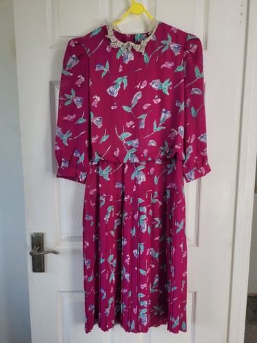 Vintage floral midi dress - vintage,